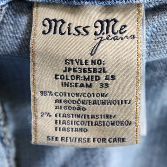 Miss Me Jeans Women's 29x32 Light Wash Bootcut Embellished - Picture 9 of 9